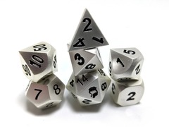 Matte Silver with Black Numbers Basic Dragon Solid Metal Dice